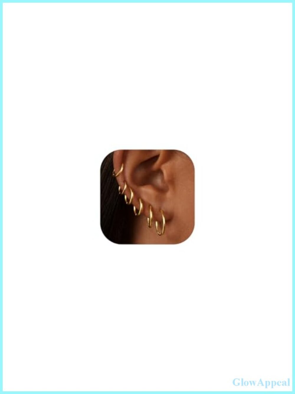 6 Pairs Gold Hoop Earrings for Women, 14K Gold-plated Stainless Steel,